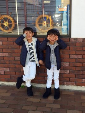 「アイテム（モッズコート）」を使った、haruhinaさん（キッズ・120cm）の秋コーディネート