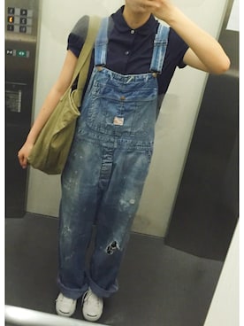 「RNA（アールエヌエー）のアイテム（つなぎ/オールインワン）」を使った、Kurumiさん（レディース・158cm）の夏コーディネート