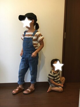「GLOBAL WORK（グローバルワーク）のアイテム（オールインワン・サロペット）」を使った、yuuuさん（キッズ・110cm）の夏コーディネート