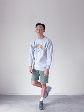 「アイテム（スウェット）」を使った、AROOMMODELさん（レディース・165cm）の冬コーディネート