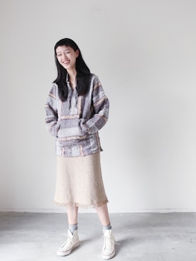 「アイテム（Tシャツ/カットソー）」を使った、AROOMMODELさん（レディース・167cm）の冬コーディネート