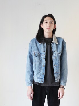 「アイテム（デニムジャケット）」を使った、AROOMMODELさん（レディース・165cm）の冬コーディネート