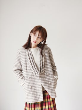 「アイテム（ダッフルコート）」を使った、AROOMMODELさん（レディース・165cm）の冬コーディネート