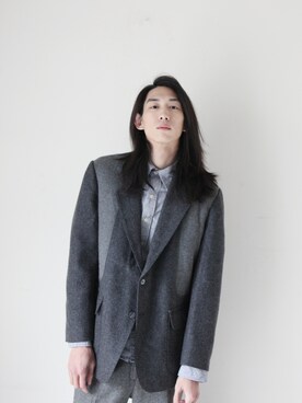 「アイテム（フォーマルスーツ/小物）」を使った、AROOMMODELさん（メンズ・184cm）の冬コーディネート