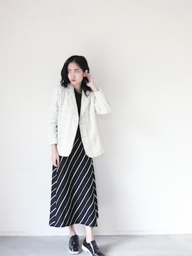 「アイテム（テーラードジャケット）」を使った、AROOMMODELさん（レディース・165cm）の冬コーディネート