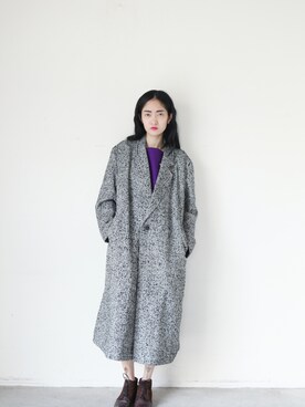 「gray」｜「アイテム（ダウンジャケット/コート）」を使った、AROOMMODELさん（レディース・165cm）の冬コーディネート