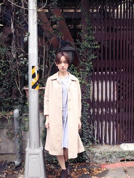 「アイテム（ダッフルコート）」を使った、AROOMMODELさん（レディース・165cm）の春コーディネート