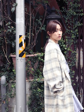 「アイテム（ダッフルコート）」を使った、AROOMMODELさん（レディース・165cm）の春コーディネート