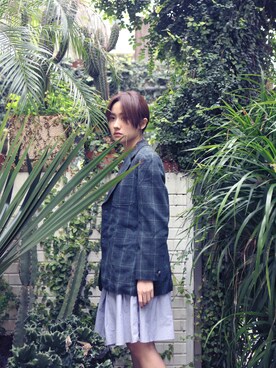 「アイテム（ダッフルコート）」を使った、AROOMMODELさん（レディース・165cm）の春コーディネート