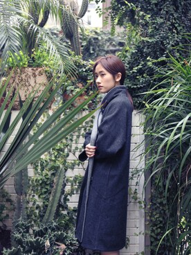 「アイテム（ダッフルコート）」を使った、AROOMMODELさん（レディース・165cm）の春コーディネート