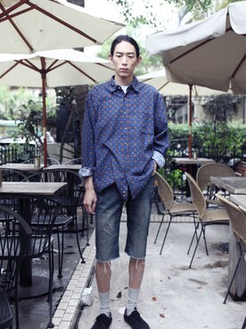 「アイテム（シャツ/ブラウス）」を使った、AROOMMODELさん（メンズ・175cm）の春コーディネート