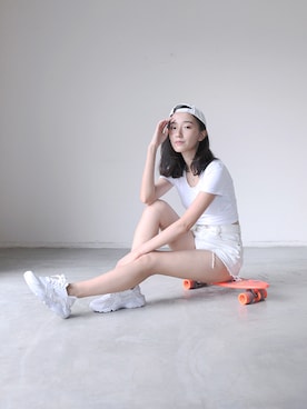 「American Apparel」｜AROOMMODELさん（レディース・165cm）の夏コーディネート