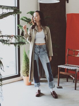 「TAIPEI」｜「アイテム（トレンチコート）」を使った、AROOMMODELさん（レディース・167cm）の秋コーディネート