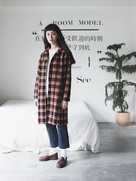 「アイテム（ダッフルコート）」を使った、AROOMMODELさん（レディース・165cm）の冬コーディネート