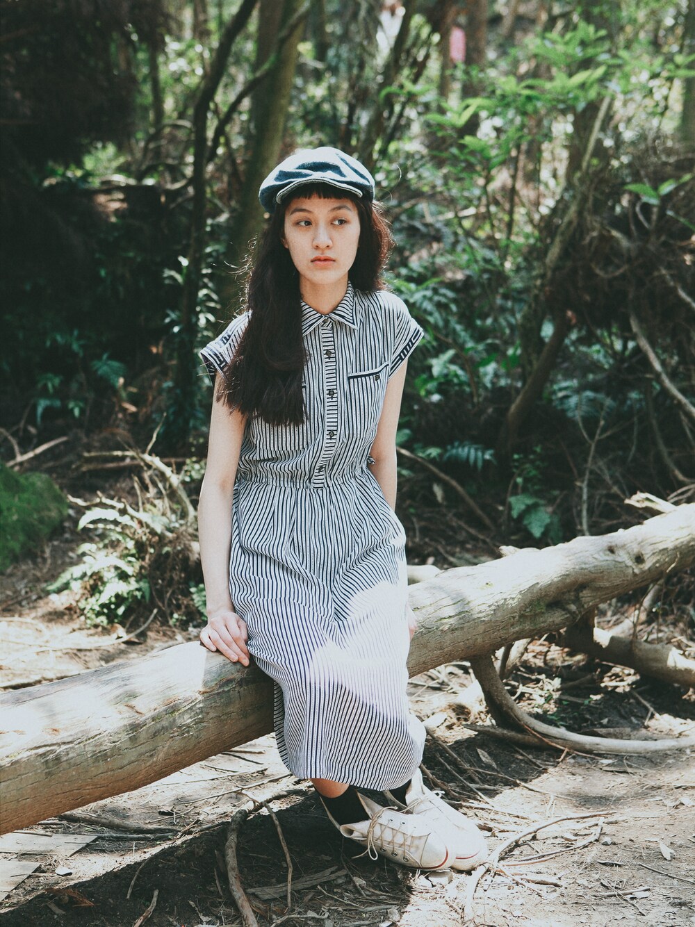 「古着、 ｖｉｎｔａｇｅ、 古着MIX、 夏コーデ、 Taiwan、 taipei、 古著 」｜「VINTAGEのVINTAGE DRESS（ワンピース、ブラック系）」を使った、AROOMMODELさん（レディース・165cm）の夏コーディネートの1枚目の写真