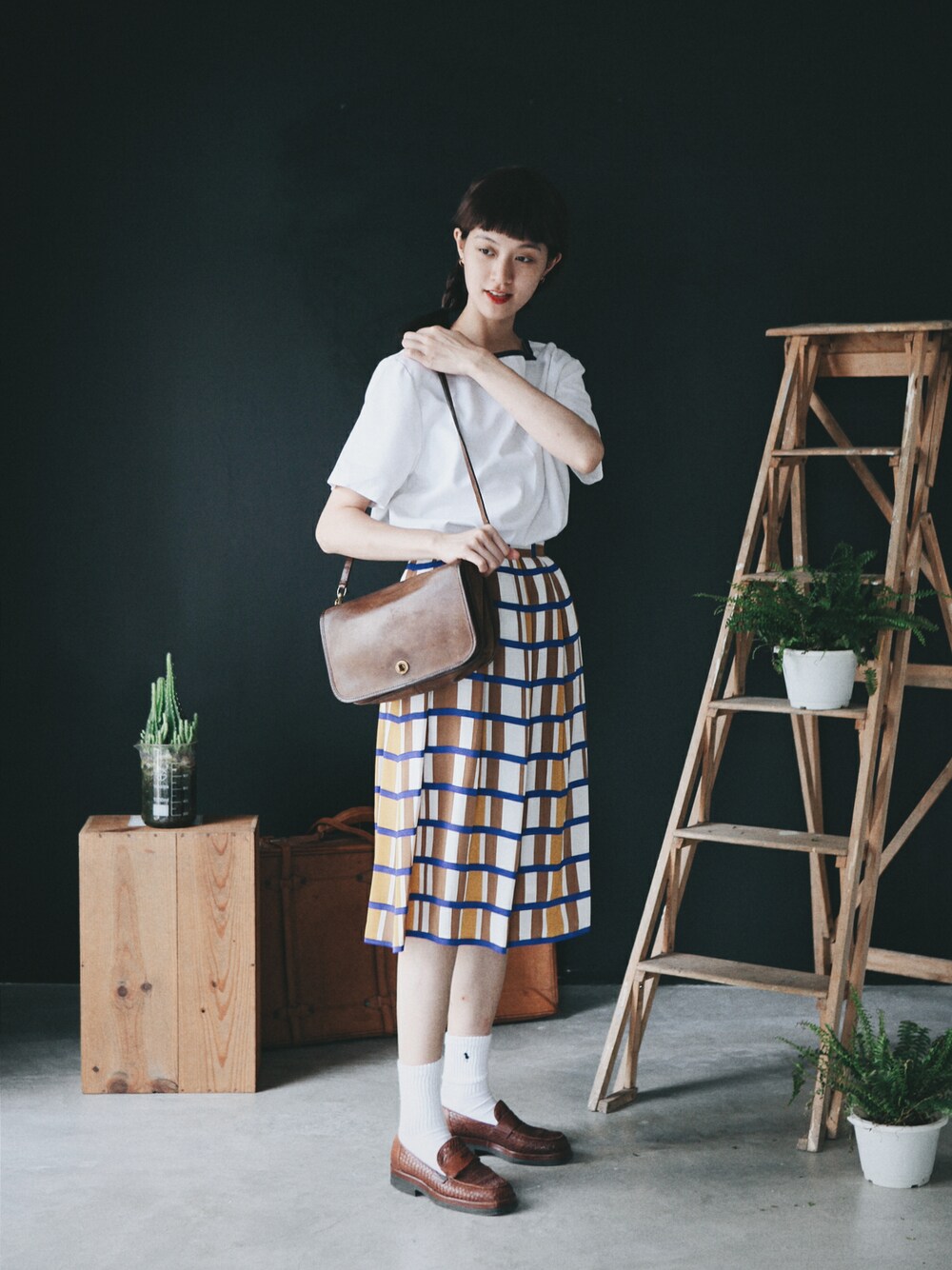 「古着、VINTAGE、Taiwan、古着MIX、夏コーデ、 夏、TAIPEI、 古著 、 古董包」｜「VINTAGEのVintage England Sailor Top 英國海軍上衣（その他トップス、ホワイト系）」を使った、AROOMMODELさん（レディース・165cm）の夏コーディネートの1枚目の写真