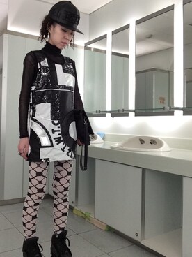 「KTZ（ケイティーゼット）のアイテム（キャップ）」を使った、Kana Fujitaniさん（レディース・157cm）の夏コーディネート