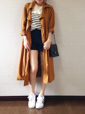 「chanel」｜「アイテム（トレンチコート）」を使った、3875さん（レディース・162cm）の春コーディネート