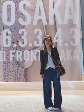 「PULL&BEAR（プルアンドベア）のアイテム（ライダースジャケット）」を使った、HOBIさん（レディース・159cm）の春コーディネート