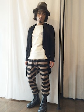 「 ハット」｜「アイテム（ブーツ）」を使った、yusuke kanekoさん（メンズ・168cm）の秋コーディネート