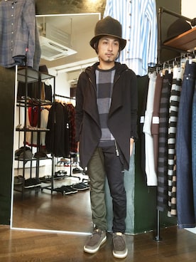 「アシンメトリー」｜「アイテム（モッズコート）」を使った、yusuke kanekoさん（メンズ・168cm）の秋コーディネート