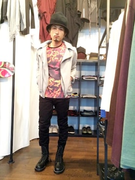 「仙台」｜「アイテム（ライダースジャケット）」を使った、yusuke kanekoさん（メンズ・168cm）の秋コーディネート