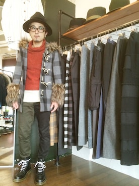 「仙台」｜「アイテム（ダッフルコート）」を使った、yusuke kanekoさん（メンズ・168cm）の冬コーディネート