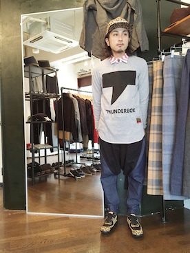 「THUNDERBOX（サンダーボックス）のアイテム」を使った、yusuke kanekoさん（メンズ・168cm）の冬コーディネート