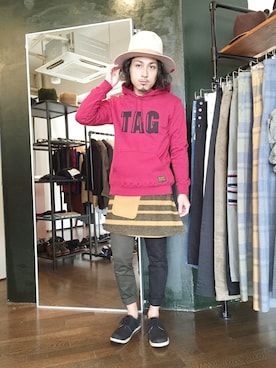 「THUNDERBOX（サンダーボックス）のアイテム」を使った、yusuke kanekoさん（メンズ・168cm）の春コーディネート