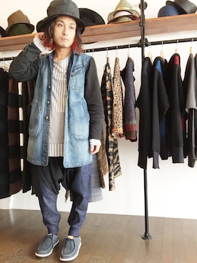 「仙台」｜「アイテム（デニムジャケット）」を使った、yusuke kanekoさん（メンズ・168cm）の春コーディネート