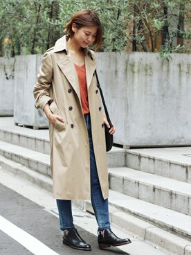 「JOURNAL STANDARD relume（ジャーナルスタンダード　レリューム）のアイテム（トレンチコート）」を使った、misatoさん（レディース・160cm）の夏コーディネート