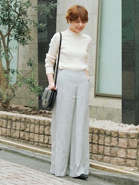 「JOURNAL STANDARD relume（ジャーナルスタンダード　レリューム）のARLESワイドパンツ_#（その他パンツ）」を使った、misatoさん（レディース・160cm）の秋コーディネート