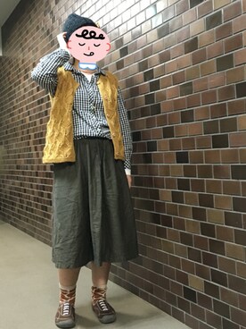 「フリマ」｜「アイテム（その他アウター）」を使った、tempraさん（レディース・164cm）の秋コーディネート