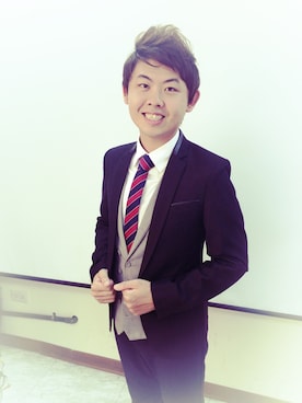 「NET（ネット）のアイテム（フォーマルスーツ/小物）」を使った、HBGさん（メンズ・167cm）の秋コーディネート