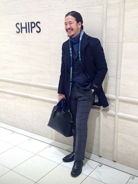 「シップス」｜佐藤さん（メンズ・181cm）の秋コーディネート