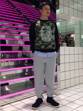 「A BATHING APE（アベイシングエイプ）のアイテム（ブーツ）」を使った、梅影 知紀さん（メンズ・170cm）の秋コーディネート
