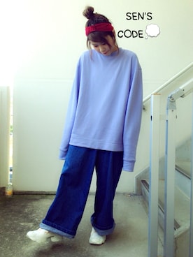 「152cm」｜「アイテム（スウェット）」を使った、○｡せんちゃん○｡さん（レディース・152cm）の秋コーディネート