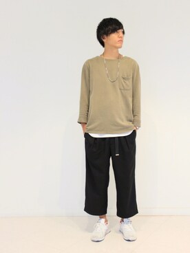 「JUNRED（ジュンレッド）のアイテム（タンクトップ）」を使った、SHUNSUKEさん（メンズ・184cm）の秋コーディネート