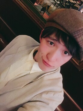 「ベレー」｜「アイテム（ジャケット/アウター）」を使った、おじやぎさん（メンズ・166cm）の冬コーディネート