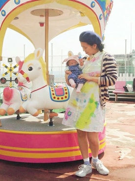 「春ワンピ」｜「アイテム（シャツワンピース）」を使った、nah.oさん（レディース・152cm）の春コーディネート