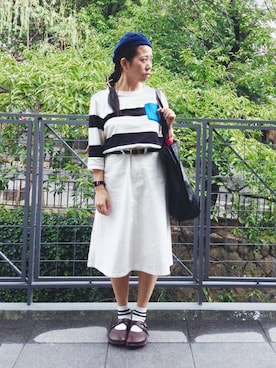 「Design Tshirts Store graniph（デザイン　ティーシャツ　ストア　グラニフ）のアイテム」を使った、nah.oさん（レディース・152cm）の夏コーディネート