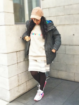 「Design Tshirts Store graniph（デザイン　ティーシャツ　ストア　グラニフ）のアイテム（ブルゾン）」を使った、nah.oさん（レディース・152cm）の冬コーディネート
