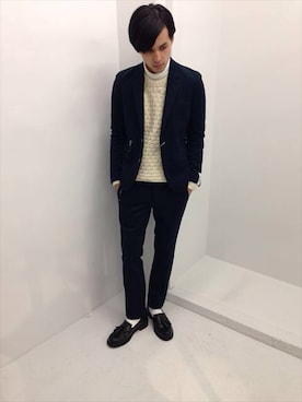 「SHAREEF（シャリーフ）のアイテム（ジャケット/アウター）」を使った、竹内 孜介さん（メンズ・171cm）の秋コーディネート
