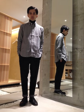 「Makers（メイカーズ）のアイテム」を使った、竹内 孜介さん（メンズ・171cm）の秋コーディネート