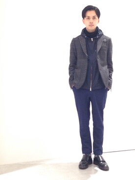 「STUDIOUS（ステュディオス）のアイテム（マウンテンパーカー）」を使った、竹内 孜介さん（メンズ・171cm）の秋コーディネート