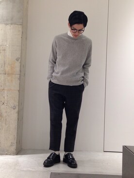 「Scye（サイ）のアイテム（スウェット）」を使った、竹内 孜介さん（メンズ・171cm）の秋コーディネート