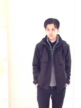 「WHITE MOUNTAINEERING（ホワイトマウンテニアリング）のアイテム（ジャケット/アウター）」を使った、竹内 孜介さん（メンズ・171cm）の秋コーディネート