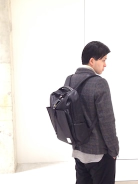 「master-piece(マスターピース)のアイテム」を使った、竹内 孜介さん(メンズ・171cm)の冬コーディネート