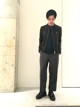 「STUDIOUS」｜竹内 孜介さん（メンズ・171cm）の冬コーディネート