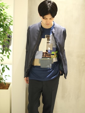 「N.HOOLYWOOD（N.ハリウッド）のアイテム（スラックス）」を使った、竹内 孜介さん（メンズ・171cm）の春コーディネート